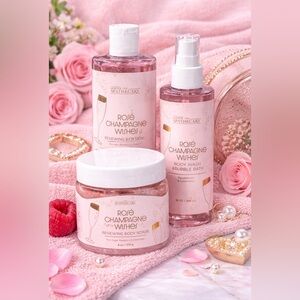 🥂🌸 3 PIECE SET! Rosé Champagne Wishes Collection 🌸🥂